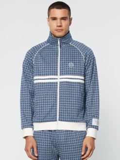 Sergio Tacchini Jackets<Dallas Houndstooth Track Jacket- Maritime Blue