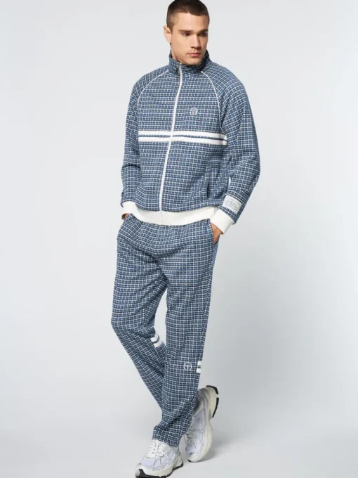 Sergio Tacchini Jackets<Dallas Houndstooth Track Jacket- Maritime Blue
