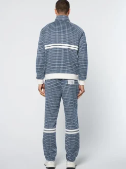 Sergio Tacchini Jackets<Dallas Houndstooth Track Jacket- Maritime Blue
