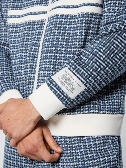 Sergio Tacchini Jackets<Dallas Houndstooth Track Jacket- Maritime Blue