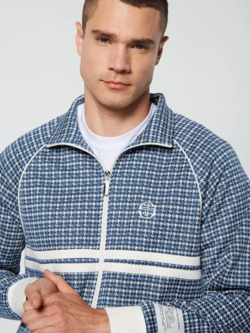 Sergio Tacchini Jackets<Dallas Houndstooth Track Jacket- Maritime Blue