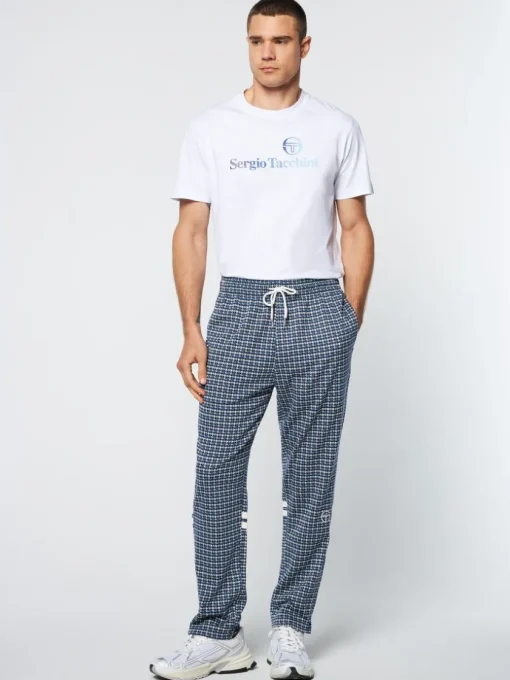 Sergio Tacchini Pants And Sweatpants<Dallas Houndstooth Track Pant- Maritime Blue