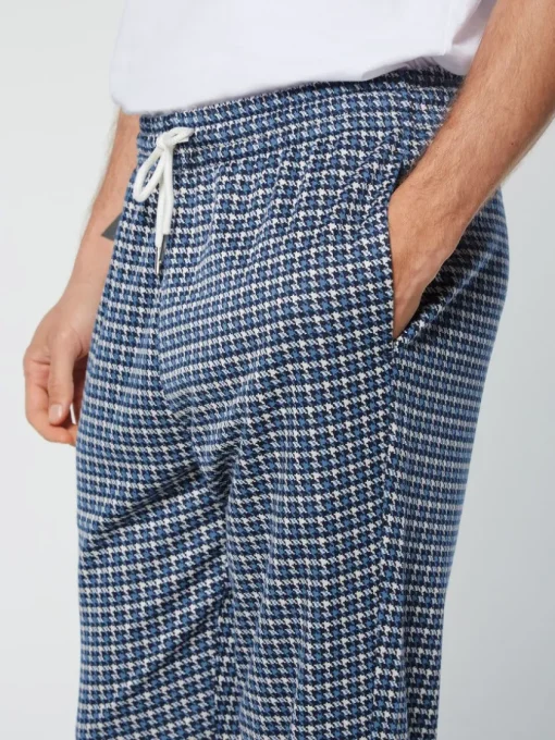 Sergio Tacchini Pants And Sweatpants<Dallas Houndstooth Track Pant- Maritime Blue