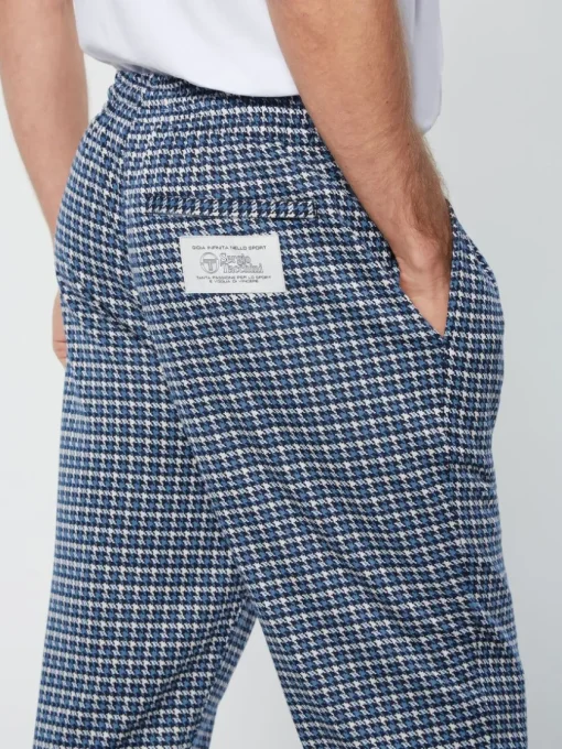 Sergio Tacchini Pants And Sweatpants<Dallas Houndstooth Track Pant- Maritime Blue