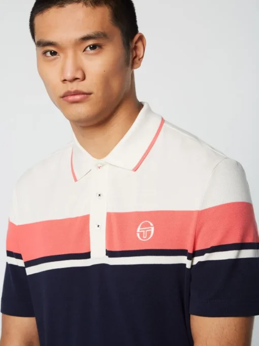 Sergio Tacchini Polos<Damarindo Polo Archivio- Gardenia/ Maritime Blue