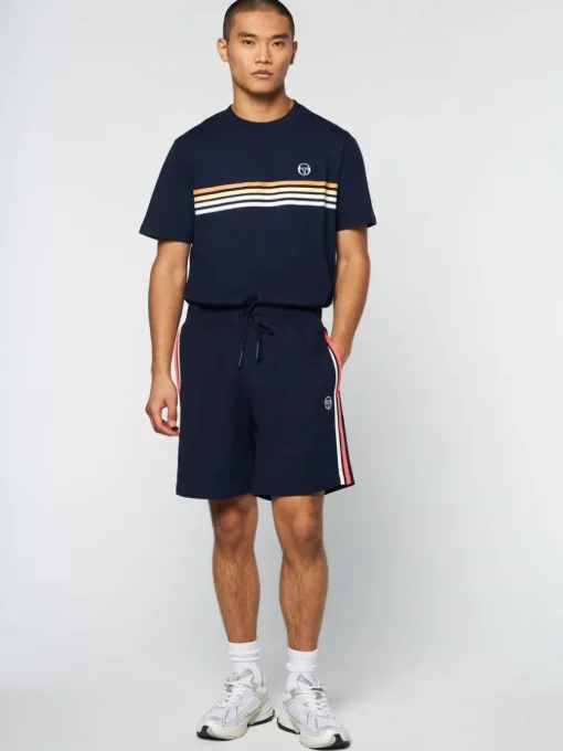 Sergio Tacchini Shorts And Swim<Damarindo Short Archivio- Gardenia/ Maritime Blue