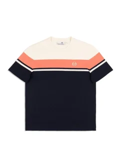 Sergio Tacchini The Essentials<Damarindo T-Shirt Archivio -Gardenia/ Maritime Blue