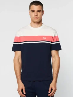Sergio Tacchini The Essentials<Damarindo T-Shirt Archivio -Gardenia/ Maritime Blue