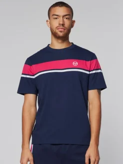 Sergio Tacchini T-Shirts<Damarindo T-Shirt- Maritime Blue/ Rasberry