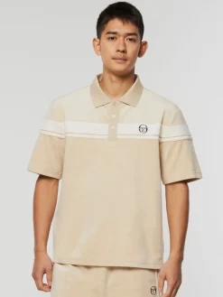Sergio Tacchini Velour<Damarindo Velour Polo-Cement/ Gardenia