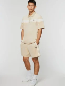 Sergio Tacchini Velour<Damarindo Velour Polo-Cement/ Gardenia