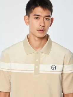 Sergio Tacchini Velour<Damarindo Velour Polo-Cement/ Gardenia