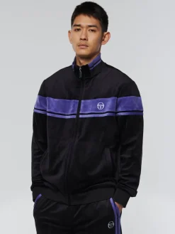 Sergio Tacchini Velour<Damarindo Velour Track Jacket- Black/ Liberty