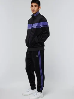 Sergio Tacchini Velour<Damarindo Velour Track Jacket- Black/ Liberty