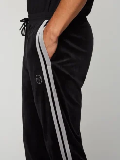 Sergio Tacchini Pants And Sweatpants<Damarindo Velour Track Pant- Black Beauty