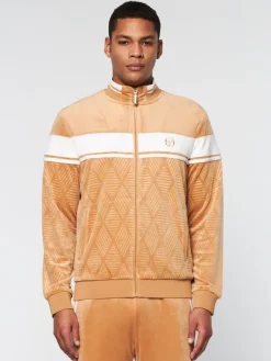 Sergio Tacchini Velour<Debossed Damarindo Velour Track Jacket- Meerkat