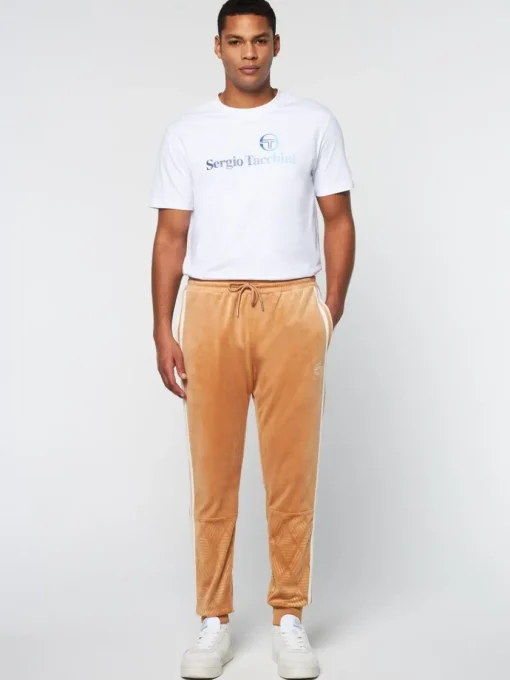 Sergio Tacchini Pants And Sweatpants<Debossed Damarindo Velour Track Pant- Meerkat