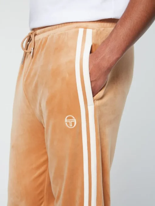 Sergio Tacchini Pants And Sweatpants<Debossed Damarindo Velour Track Pant- Meerkat
