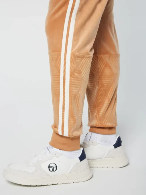 Sergio Tacchini Pants And Sweatpants<Debossed Damarindo Velour Track Pant- Meerkat
