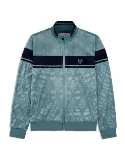 Sergio Tacchini Jackets<Debossed Damarindo Velour Track Jacket- Larkspur