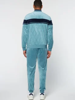 Sergio Tacchini Jackets<Debossed Damarindo Velour Track Jacket- Larkspur