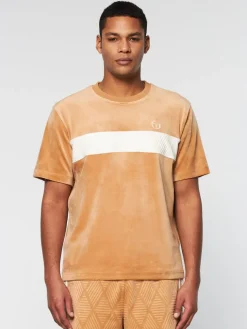 Sergio Tacchini View All<Debossed Damarindo Velour T-Shirt- Meerkat