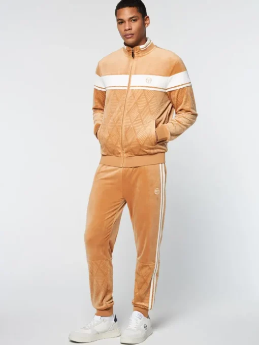Sergio Tacchini Tracksuits<Debossed Damarindo Velour Track Jacket- Meerkat