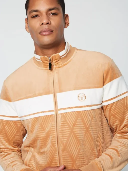 Sergio Tacchini Tracksuits<Debossed Damarindo Velour Track Jacket- Meerkat