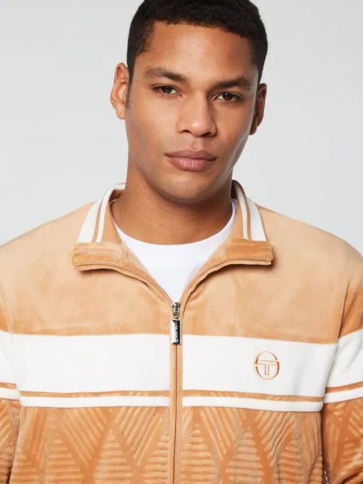 Sergio Tacchini Tracksuits<Debossed Damarindo Velour Track Jacket- Meerkat