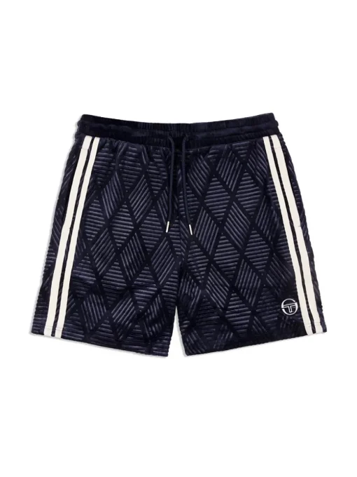 Sergio Tacchini Velour<Debossed Damarindo Velour Short- Maritime Blue