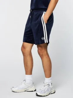 Sergio Tacchini Velour<Debossed Damarindo Velour Short- Maritime Blue