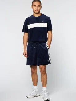 Sergio Tacchini Velour<Debossed Damarindo Velour Short- Maritime Blue