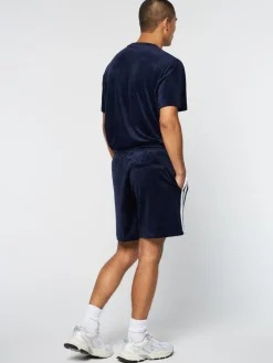 Sergio Tacchini Velour<Debossed Damarindo Velour Short- Maritime Blue