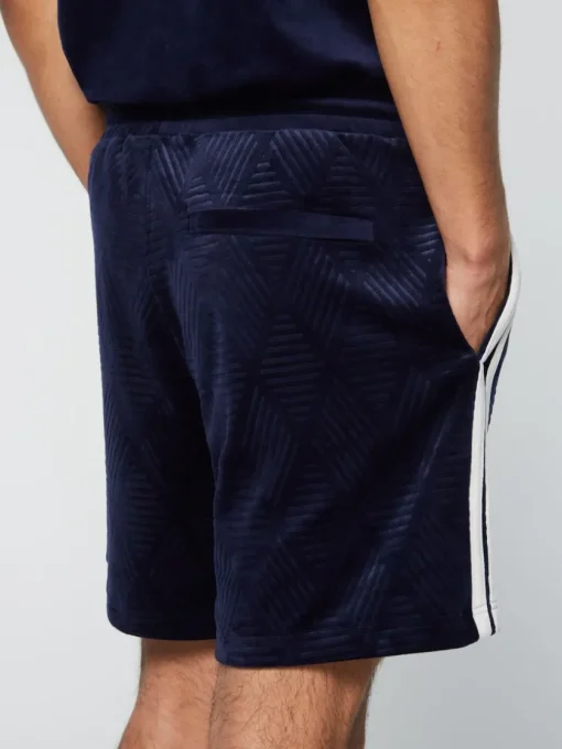 Sergio Tacchini Velour<Debossed Damarindo Velour Short- Maritime Blue