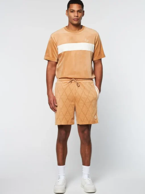 Sergio Tacchini Velour<Debossed Damarindo Velour Short- Meerkat