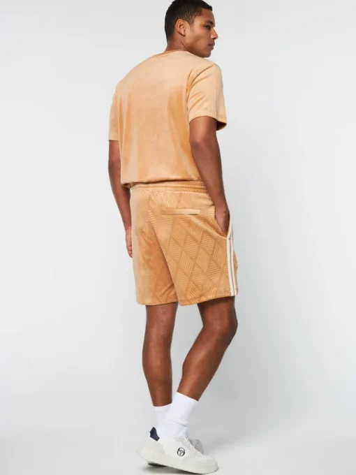 Sergio Tacchini Velour<Debossed Damarindo Velour Short- Meerkat
