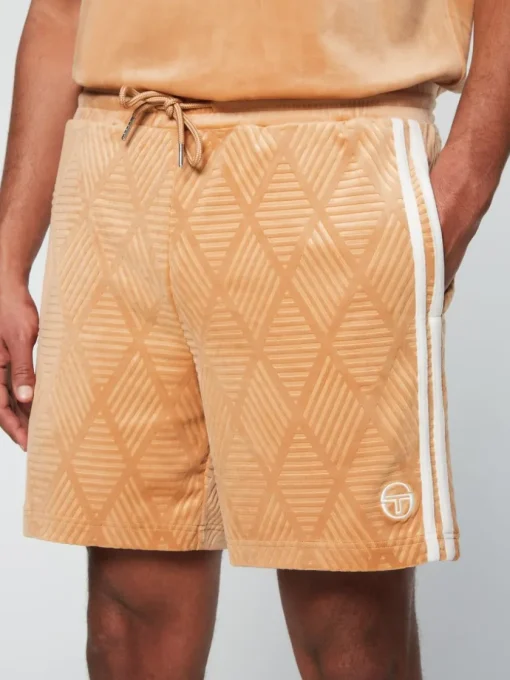 Sergio Tacchini Velour<Debossed Damarindo Velour Short- Meerkat