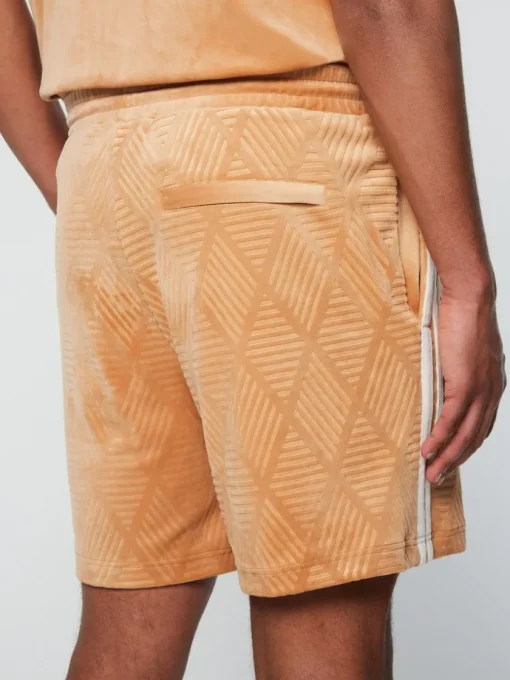 Sergio Tacchini Velour<Debossed Damarindo Velour Short- Meerkat