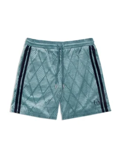 Sergio Tacchini Shorts And Swim<Debossed Damarindo Velour Short- Larkspur