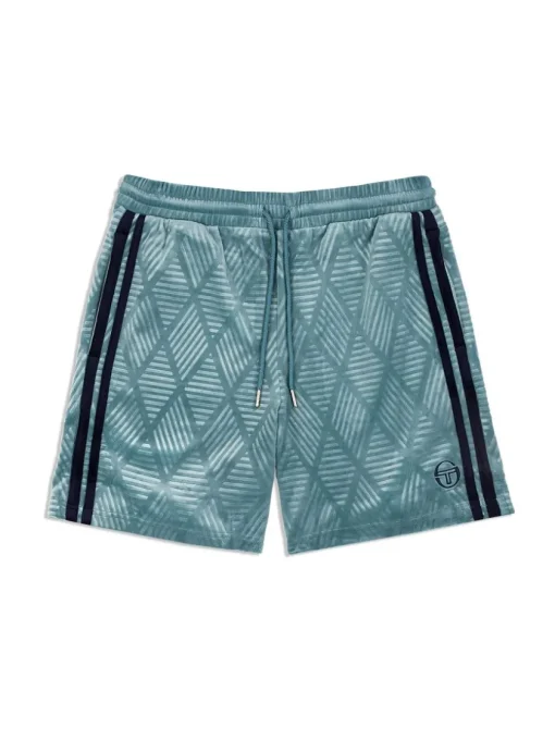 Sergio Tacchini Shorts And Swim<Debossed Damarindo Velour Short- Larkspur
