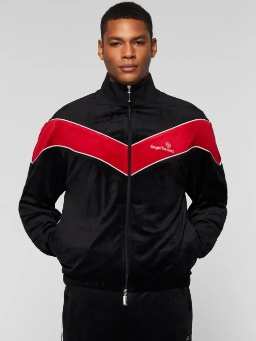 Sergio Tacchini Jackets<Gallone Velour Track Jacket- Black Beauty