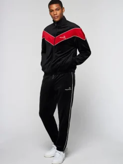 Sergio Tacchini Jackets<Gallone Velour Track Jacket- Black Beauty