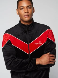 Sergio Tacchini Jackets<Gallone Velour Track Jacket- Black Beauty