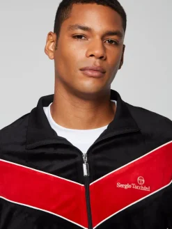 Sergio Tacchini Jackets<Gallone Velour Track Jacket- Black Beauty