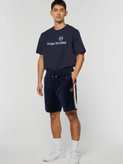 Sergio Tacchini Velour<Goran Velour Track Short Archivio- Maritime Blue