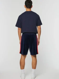 Sergio Tacchini Velour<Goran Velour Track Short Archivio- Maritime Blue