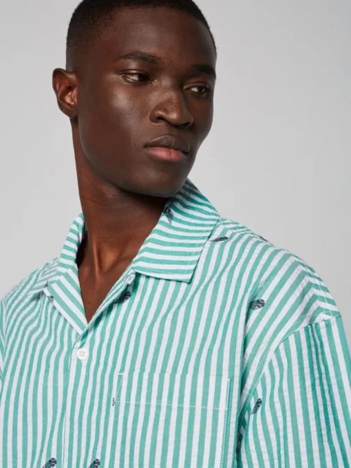 Sergio Tacchini View All<Granda Camp Shirt- Deep Mint