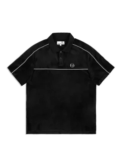 Sergio Tacchini Polos<Lioni Velour Polo Archivio- Black Beauty