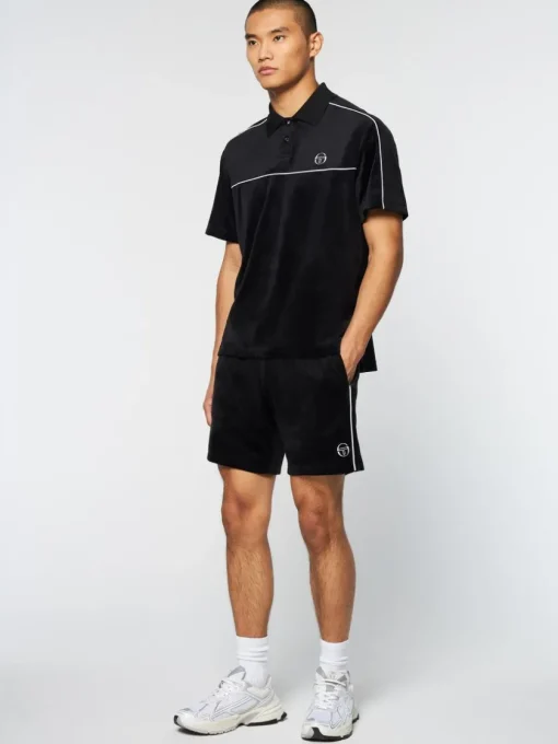 Sergio Tacchini Velour<Lioni Velour Polo Archivio- Black Beauty
