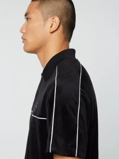 Sergio Tacchini Velour<Lioni Velour Polo Archivio- Black Beauty